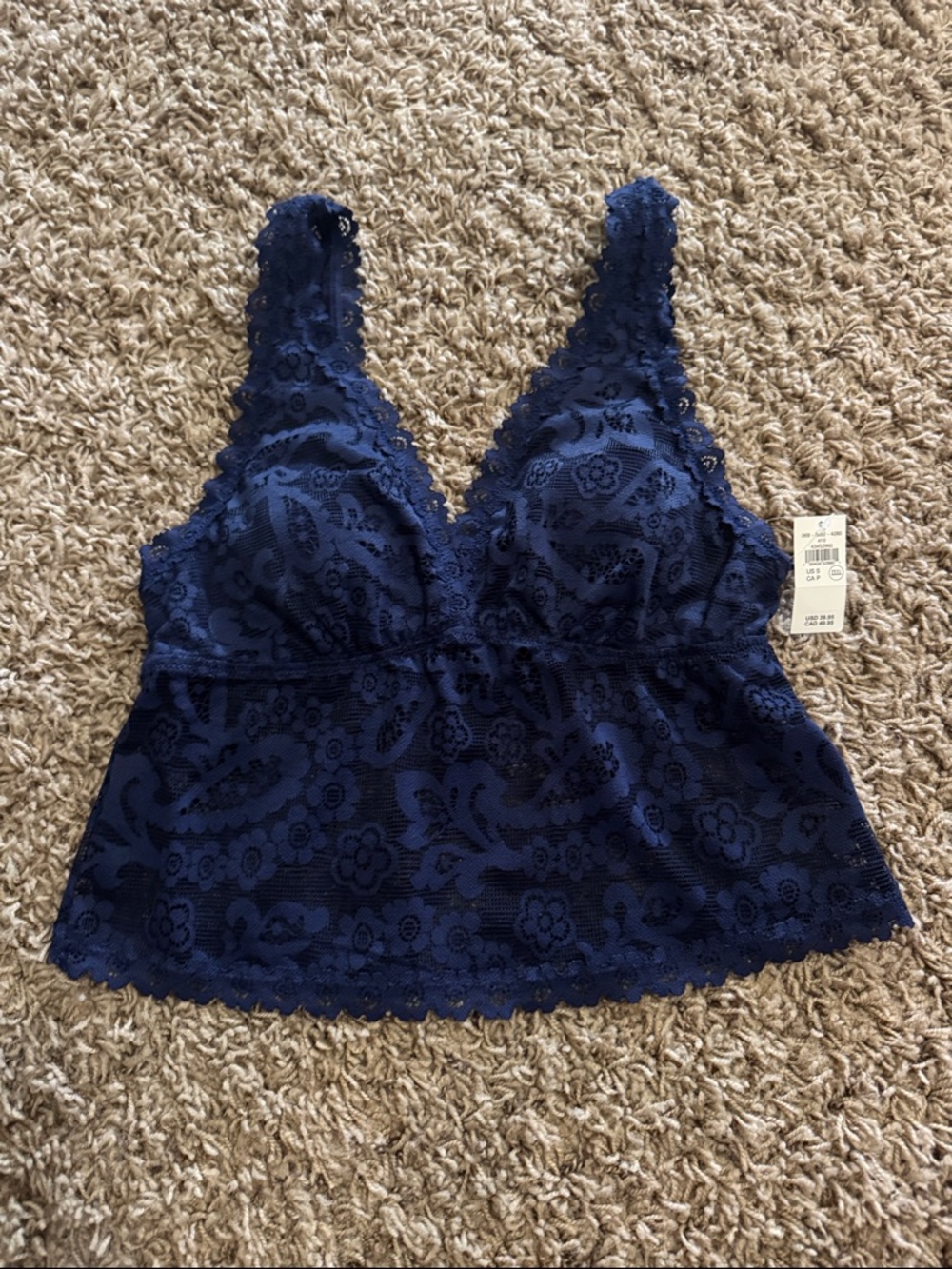 aerie Navy Lace Bralette Tank Top